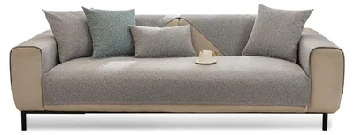 Sofabezug 90x210 cm, hellgrau, Antirutsch, Sitzkissen
