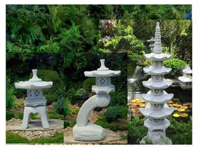 Produktbild von 3 Stück... Pagode + Yukimi + Rankei S japanische Steinlaterne Garten Laterne