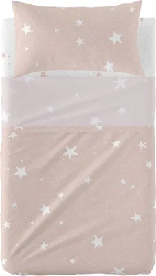 Immagine prodotto di Set di biancheria da letto HappyFriday Basic Kids Little star rosa culla 2 pezzi