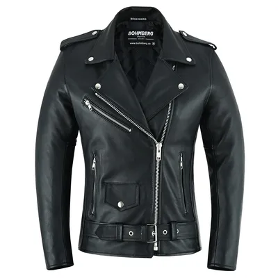 Produktbild von Bohmberg Damen Lederjacke Echtleder Retro Biker Jacke Brandostyle - Gr. L