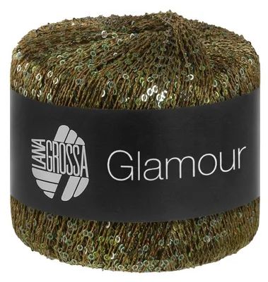 Produktbild von Lana Grossa GLAMOUR 25 g Beilaufgarn mit Pailletten für funkelnde Akzente 115 m Farbe 017 - Oliv