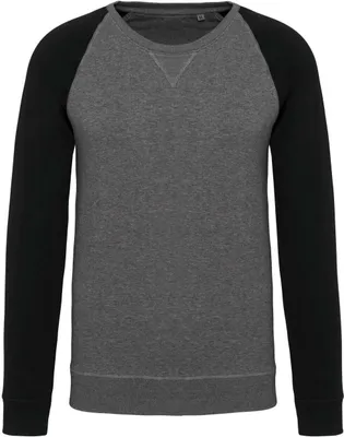Produktbild von Kariban Herren Sweatshirt Pullover Pulli Langarmshirt Rundhals Classic, Größe:L, Farbe:Grey Heather/Navy