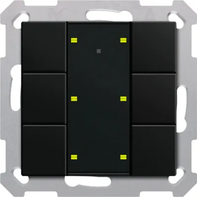 Image de MDT KNX, Bouton-poussoir Plus, TS 55, 6 places, noir mat, 1 pièce