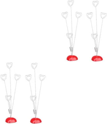 Produktbild von 4 rote Herz-Notizklammern – praktische Deko-Clips für Hochzeiten/Wohndekoration