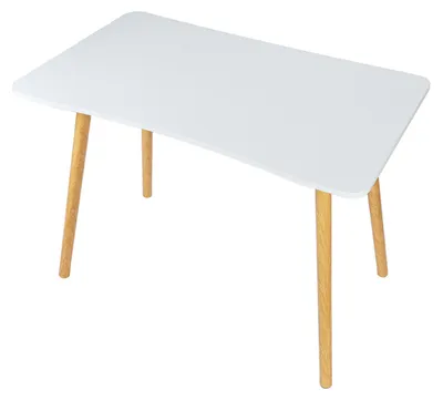 Produktbild von Computertisch, Schreibtisch im skandinavischen Stil für das Homeoffice, Schülerschreibtisch aus Holz mit ergonomischer Kante und geräumiger Arbeitsfläche