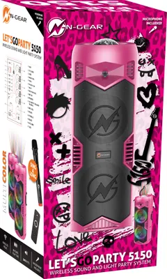 Produktbild von N-GEAR Let's Go Party 5150 Pink Inklusive Fernbedienung, Drahtloses Mikrofon im Lieferumfang enthalten
