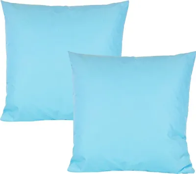 Produktbild von JACK 2er Set 50x50cm Outdoor Kissenhülle Kissenbezug Wasserfest Sitzkissen Lounge Kissen Garten Stuhl Lotus Effekt, Farbe:Hellblau