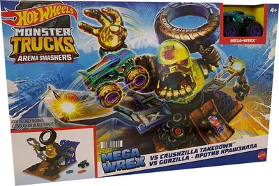 Produktbild von Hot Wheels Monster Trucks - Arena Smashers MegavWrex vs Crushzilla Takedown Interaktívna hracia súprava Zničiteľné autá HPR4