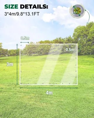 Produktbild von Abdeckplane transparent, wasserdicht, 3 x 4 m, mit Ösen, PVC 420 g/m², für den Außenbereich