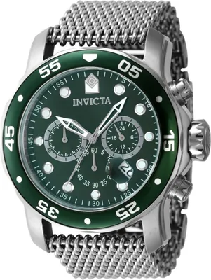 Produktbild von Invicta Pro Diver 47580 Herrenuhr - Quarzwerk - Edelstahl mit grünem Zifferblatt - 48 mm