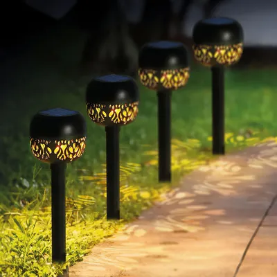 Produktbild von 1x Solar-Gartenleuchte LED - Solarlaterne für den Außenbereich - Warmweißes Licht - Ø 8 x 38 cm - Mit Erdspieß - Automatisches Ein-/Ausschalten - Für Garten-, Weg- und Stimmungsbeleuchtung [11276], KI-generiertes Bild
