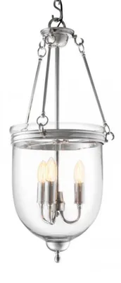 Produktbild von Casa Padrino Luxus Laterne - Luxus Nickel Hängeleuchte Durchmesser 32 x H 70 cm