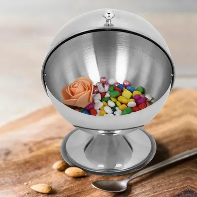 Image de Pot à épices sphérique en acier inoxydable  Bol de rangement pour épices de cuisine de restaurant
