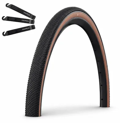 Produktbild von 1 x Faltreifen Schwalbe G-One Allround Performance RaceGuard TLR ADDIX E-25 Schwarz/Bronze 40-622 (28 x 1.50") inkl. maxxi4you Reifenheber
