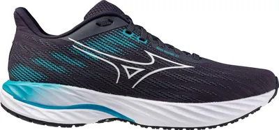 A side view of a men's running shoe.