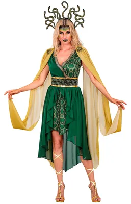Produktbild von Medusa Kostüm Damen XS–XL – Griechischer Racheengel mit Schlangen-Haarreif XS
