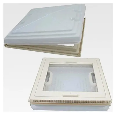Produktbild von Dachluke Dachfenster Dachhaube 40x40 cm mit Rollo für Wohnwagen und Wohnmobil, geeignet für Dachstärken von 42-70 mm