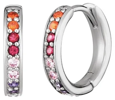 Produktbild von Engelsrufer Regenbogen Damen-Creolen mit Zirkonia aus Sterling-Silber in der Far