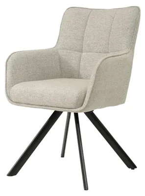 Produktbild von Livingfurn - Esszimmerstuhl Tori Sand - Schwarz - 2er-Set