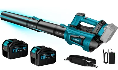 Produktbild von Akku Laubbläser 5 Stufe + Turbomodus, mit Bürstenloser Motor, 2x 6000mAh Akku und Ladegerät, 306 km/h, für Schnee, Laub, Auto, Garten, Winterdienst