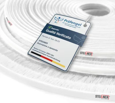 Immagine prodotto di STEIGNER Guarnizione a spazzola autoadesiva blanc 8 mm x 5 m - Guarnizione per finestre, porte scorrevoli e interne - Isolamento dal freddo, protezione contro gli insetti