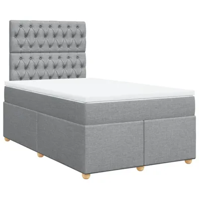 Produktbild von vidaXL Boxspringbett mit Matratze Hellgrau 120x190 cm Stoff