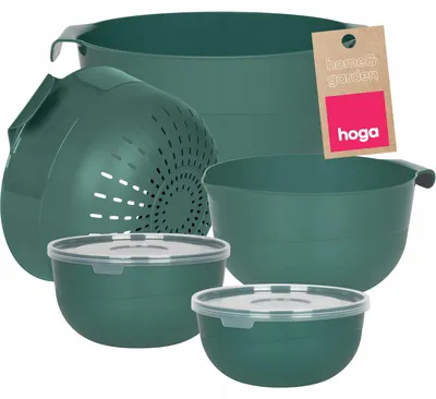 Produktbild von Hoga Küchenschüsseln Set mit Deckeln und Sieb, 7-teilig