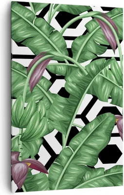 Produktbild von Bild auf Leinwand - Leinwandbild - Einteilig - Blatt Pflanze Blume - 80x120cm - Wand Bild - Wanddeko - Wandbilder - Leinwanddruck - Wanddekoration - Leinwand bilder - Wandbild - PA80x120-3798