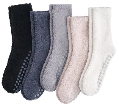 Produktbild von Kuschelsocken Damen Stoppersocken Warm Rutschfest 36-42 Graubraun Polyester