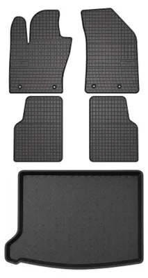 Productafbeelding van Rubberen automatten + kofferbakmat voor Jeep Compass II MP vanaf 2020 – 5-delig, zwart, op maat – Wielganizator SolidPRO