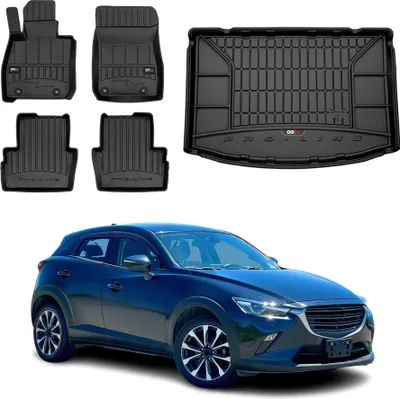 Image de Kit Tapis de Sol et Coffre pour Mazda CX-3 2015-2022 TPE Noir