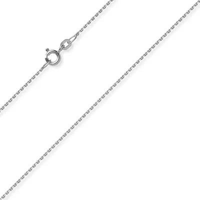 Produktbild von 1,2mm Kette Ankerkette Collier aus 585 Gold Weißgold diamantiert 38cm