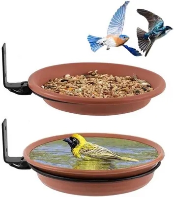 Produktbild von 2-teiliger Vogelfutterbehälter aus Kunststoff für den Garten