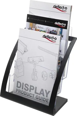Produktbild von Prospekthalter Contemporary A4 3 Fächer schwarz Packung mit 2 Stück