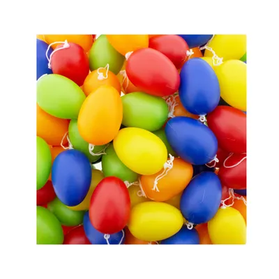Produktbild von 30 x Ostereier aus Kunststoff - Eier zum Hängen, bunt Sortiert 6 cm - Kunststoffeier - Plastikeier aus Kunststoff