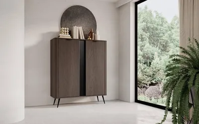 Produktbild von Hochkommode B  Veris 2d 113cm Eiche Dunin + Schwarz
