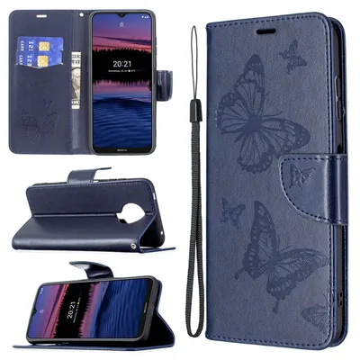 Immagine prodotto di Custodia König Design compatibile con Nokia G10 / G20, realizzata in ecopelle, per smartphone - Custodia per cellulare, colore blu
