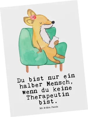 Produktbild von Mr. & Mrs. Panda Postkarte Therapeutin Herz - Weiß - Geschenk, Postkarten, Ansichtskarten, Ansichtskarte, Fotokarte, bildkarte