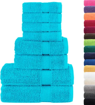 Produktbild von vidaXL 8 tlg. Premium-Handtuch-Set SOLUND Türkis 600 g/m²