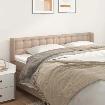 Produktbild von vidaXL Kopfteil mit Ohren Cappuccino Braun 203x16x78/88 cm Kunstleder - Kopfteil - Kopfteile - Bett-Kopfteil - Bettkopfteil