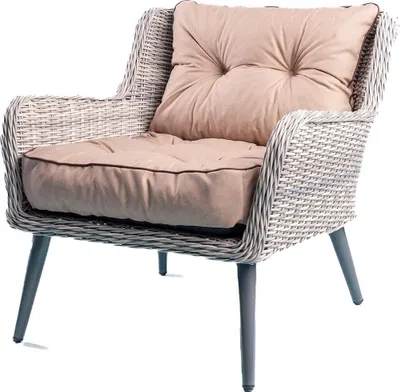 Produktbild von TexDeko® Loungekissen Gartenpolster Set mit Rückenkissen für Rattanmöbel  Wasserabweisend 55x55x12cm + 55x40x12cm (Taupe)