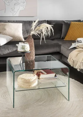 Produktbild von Beistelltisch >7/128< in Klarglas, Glas - 60x38x60cm (BxHxT)