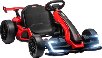 Produktbild von Go-Kart für Kinder, Elektro-Kart mit Hupe und Musikfunktion, verstellbarer Sitz, bis 12 km/h, Kunststoff, Metall, Rot