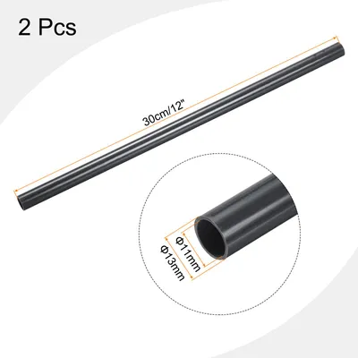 Produktbild von 2 Stš¹ck PVC Rohr, Durchmesser 11mm L?nge 300mm Rund Kunststoffrohr fš¹r Garten, Aquarium, Wasserleitung, Kabelkanal, lš¹ftungsrohr£šTiefgrau£©
