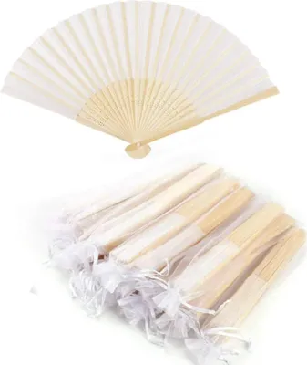 Produktbild von handfächer weiß fächer Hochzeit holzfächer handfächer Fächer Holzfächer Hochzeitsfächer Gastgeschenke Fächer Weiß Papierfächer Handfächer Hochzeit (Weiß, 10 Stück)