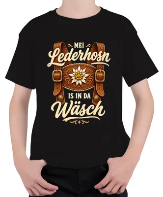 Immagine prodotto di Mei Lederhosn: Maglietta per bambini, motivo , bavarese, in pelle, modello Dirndl, colore nero, taglia 104