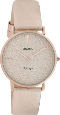 Image de Oozoo Femme Montre bracelet cuir Vintage Series rose C20205 Montre à quartz analogique UOC20205
