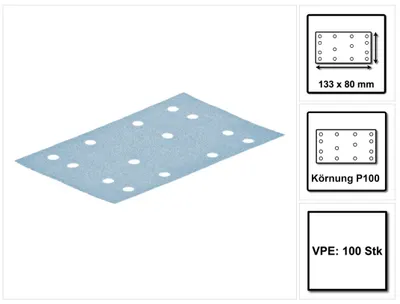 Productafbeelding van Festool STF 80x133 schuurband granaat P100 80 x 133 mm 100 stuks ( 499628 ) voor schuurschijf RTS 400, RTSC 400, RS 400, RS 4, LS 130