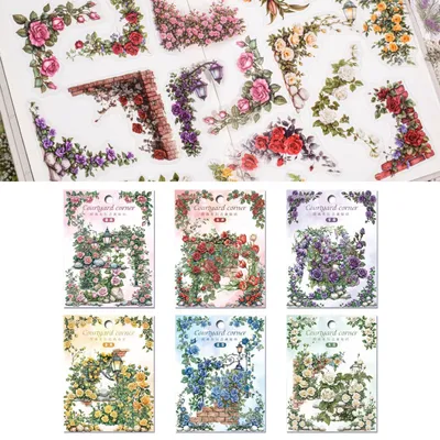 180 Blumen-Sticker für Scrapbooking, transparent, DIY-Basteln
