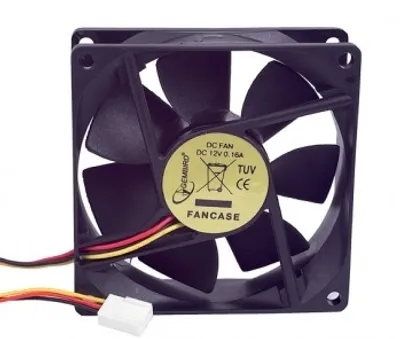 Obrázok produktu pre Ventilátor Gembird 80x80x25 mm 3-pin pre skrine a zdroje